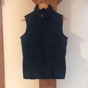 Lands End Black Down Puffer Vest XS 2/4